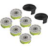 Kivivaka Confezione da 6 bobine e filo WA0014 da 6 m per Worx WG168 WG184 WG190 WG191 con 2 corde
