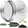 HAPPY SEED Setaccio da giardino rotondo da 30 cm con 5 inserti intercambiabili - setaccio in acciaio inox per terriccio, compost, semi - paletta da giardino inclusa