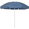 Kythralux Ombrellone da spiaggia blu, 240 cm, protezione UV con rivestimento in poliestere, funzione basculante, antivento e resistente alle intemperie, adatto per spiaggia, giardino, terrazza