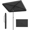 COSTWAY Ombrellone da Balcone 200 x 130 cm, Inclinazione Regolabile, Anti-UV, con Borsa da Trasporto, per Giardino, Terrazzo, Spiaggia (Grigio)