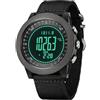 findtime Orologio sportivo da uomo per attività all'aria aperta, contapassi, calorie, altimetro, bussola, termometro, robusto, escursionismo, campeggio, impermeabile fino a 5 atm, orologio militare