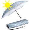 Knirps Ombrello tascabile US.050 Ultra Light Slim Manual con protezione UV e calore Wave - Grigio - Silver Heat Shield