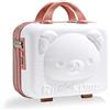 Balakaka Beauty Case da Viaggio Rigido 30x15x23 cm, Impermeabile Make up Bag con Blocco Password, 10 L Valigetta Trucchi con Cerniera Custodia Cosmetica in ABS, Oro bianco