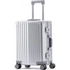 Simanli Tutte le valigie in alluminio da 50,8 cm bagaglio a mano valigia rigida valigia trolley da cabina imbarcabile bagagli con serrature TSA Ruote girevoli silenziose, Argento, 51 cm