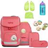 ergobag cubo Bundle Set ergonomischer Schulrucksack, Set 7-teilig plus Seitentaschen Zip-Set und Trinkflasche