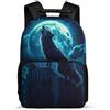 TPISLI Zaino Scuola Howling Wolf per Bambini Bambine 6-10 Anni Cartella Scolastica Animal Wolves Classe 2-4 School Bag, Dettagli in Feltro Tessuto 1680D Viaggio Uso Quotidiano
