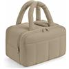 URAQT Borsa da Toilette, Beauty Case Grande da Viaggio, Portatile Borsa da Trucco, Porta Trucchi da Viaggio con Scomparti Interni e Ampia Apertura, con maniglia,Perfetto per Viaggios,Donna Uomo, Cachi