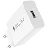 Newding Caricatore 18 W Quick Charge 3.0, adattatore di alimentazione USB-A universale, bianco