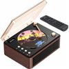POFOTO Lettore CD Portatile Multifunzione, Altoparlante Bluetooth Vintage, Ricaricabile, Radio FM/Equalizzatore/USB/AUX, Display LCD, Doppio Speaker - Ideale per Casa o Regalo (Colore Noce)