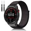 Lonkenn 26mm Cinturino per Garmin Fenix 7X/7X Solar/6X/6X Pro/5X/5X Plus/3/3 HR/3 Sapphire, 26mm Nylon Cinturino di Ricambio per Garmin D2 Delta PX-Nero