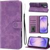LSPCASA Custodia a portafoglio per Samsung Galaxy S26 Ultra, in pelle PU, con scomparti per carte, funzione leggio, crisantemo, viola