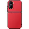 Kepuch Cover per Redmi Turbo 4/Xiaomi Poco X7 Pro - Custodia Case Piastra Metallica Incorporata Litchi Grano - Rosso