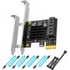 GLOTRENDS SA3034-C Scheda di espansione PCIe X1 SATA a 4 porte con cavi SATA e di alimentazione, compatibile con Windows, Linux, Mac OS, NAS