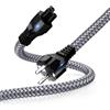 Goalfish Cavo di alimentazione da 1 m, 3 poli, con quadrifoglio, Topolino Topolino Mouse portatile con certificato VDE in nylon intrecciato universale per Dell HP Lenovo Asus Acer Laptop Caricatore stampante
