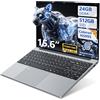 DIAKUOE Notebook Win 11, 15,6 Pollici PC Portatile 24GB RAM 512GB SSD, Celeron N5095 CPU, Webcam+BT4.2+USB3.0, Laptop Digitale Tastiera Retroilluminata/Sblocco Impronta Digitale, 180° Flip IPS Schermo