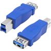 MEIRIYFA Adattatore per stampante USB A a USB3.0 B, USB 3.0 tipo B maschio a USB 3.0 tipo A femmina adattatore convertitore 5 Gbps per stampante, scanner, hard disk esterno, computer portatili - blu