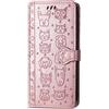 BAIDIYU Cover per Oppo Reno 2 Z Custodia, Slot Cart，Custodia a Portafoglio in Pelle PU di Lusso Custodia Flip Folio, Cover per Oppo Reno 2 Z.(Oro Rosa)