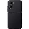 Kepuch Cover per Redmi Turbo 4/Xiaomi Poco X7 Pro - Custodia Case Piastra Metallica Incorporata Litchi Grano - Nero
