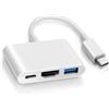 Naiyal Apple Adattatore multiporta USB-C a HDMI 4K a 60Hz per iPhone 15 16 17, certificato MFi Type-C a hub AV digitale con porta di ricarica USB 3.0 e 100 W PD per MacBook Pro Air, iPad Pro, iMac, Galaxy