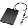 GBKDQQ Unità floppy esterna USB FDD 1,44 MB/2 HD 3,5 pollici, USB C, Slimline Portable, Plug-and-Play per laptop con Windows 11/10/7/8/XP (nero)