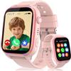 pmstuy 4G Smartwatch Bambini con GPS e Videochiamate, Orologio Telefono Bambini con Chiamate, SOS, Chat Vocale, Modalità Scuola, IP68, Contapassi, Sveglia, Fotocamera, Regalo per Bambina e Bambino, Rosa