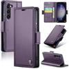 Teeirllim Cover per Samsung Galaxy S23, Blocco RFID Custodia Portafoglio Premium PU Pelle,con Funzione Supporto Magnetica Carta Fessura Case Flip Libro per Samsung Galaxy S23, Viola