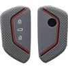 kwmobile Custodia Coprichiave Compatibile con VW Golf 8 con 3 tasti Cover - Copri Telecomando Chiave Auto - Copri Chiavi Macchina grigio / nero / rosso