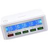 aqxreight Stazione di Ricarica USB 50W USB Multi Port Hub QC 3.0 con Display LCD a 5 Porte per Tablet Auricolari per Cellulari e Altro ancora. A. computer. Tablet. E. IL. mobile. telefoni. IL.