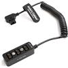Alvin's Cables D-tap Splitter P-Tap HUB Cavo a Spirale Dtap Maschio a 3 Porte D tap Femmina Cavo Splitter con Filettature per Telecamere ARRI RED Z CAM Batteria TILTA Steadicam IDX V-Mount