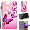 KENHONER Custodia per Samsung Galaxy A52 5G/4G/A52s 5G, Farfalla | Portafoglio Pelle PU, Magnetica, Resistente Agli Urti, Scomparto Carte Credito, Pieghevole, Flip Libro, Motivo