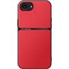 Kepuch Cover per iPhone 16e - Custodia Case Piastra Metallica Incorporata Litchi Grano - Rosso