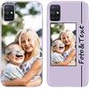 Yoedge Custom Cover Personalizzata Custodia per Samsung Galaxy A71 (4G) 6,7 Personalizzato con Foto Testi, TPU Silicone Personalizza Case Immagine Personalizzabili Case per Samsung A71, Erba Viola