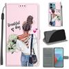 KENHONER Custodia per Xiaomi Redmi Note 13 Pro 5G, ragazza | Portafoglio Pelle PU, Magnetica, Resistente Agli Urti, Scomparto Carte Credito, Pieghevole, Flip Libro, Motivo