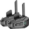 HYCOMM H4 Interfono Moto Bluetooth, Auricolare per Casco per 4 Piloti fino a 2000m, Musica e GPS simultanei, Batteria 35h, DSP anti-rumore, IP67 Impermeabile, Radio FM, 2 Set