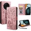 LSPCASA Protettiva Case Per Xiaomi Redmi A3 4G 6.71 Pollici Funzione Stand Cover Redmi A3/23129RN51X Con Cinturino Da Polso Staccabile Cover Redmi A3/23129RN51X Con Slot Per Schede Rosa