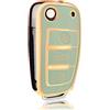 OFFCURVE Porta Chiavi Guscio Chiave Smart, Copri Chiave Cover Chiave TPU Custodia Protettiva Chiave Auto 3 Tasti per Audi A1-A8 B6-B8 C5-C6 Q1-Q7 R8 RS3-RS6 S1-S8 4F 4G TT TTS TTRS Seat Exeo 3R