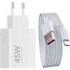 Audiosystem Carica Batterie Rapido per Xiaomi 45W per Redmi Note 7 Pro/Note 8 / Note 9 / Note 9S / Note 10S / Note 11S / Note 11 Pro+ Plus 5G + Cavo USB Type C Sostituisce Originale MDY-11-EF Bianco