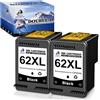 DOUBLE D 62XL Nero per HP 62 62XL Cartucce d'inchiostro per HP Envy 5540 5640 5644 7640 5544 5547 5642 7644, HP OfficeJet 5740 5742 250 200 (2 Nero)