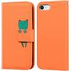 Butnyeoe Cover per iPhone 17e,Custodia Portafoglio per iPhone 16e,Cartone Animato Rana PU Pelle Flip Caso con [Kickstand] [Slot per Schede] [Chiusura Magnetica].Arancia
