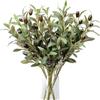 Tomotato Rami di ulivo artificiali, Decorativi Steli Verdi con Olive in Seta e Plastica per Interni, 5 Pezzi per Composizioni Floreali per Camera da Letto, Soggiorno, Ufficio