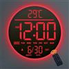 Mee 2ou Orologio da Parete Digitale 10 con Luce Notturna, Sveglia, RC, 11 Colori RGB, Luminosità Auto, Temperatura, Data e Giorno, Orologio LED Elettrico Moderno per Camera da Letto e Soggiorno