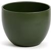 Vimin Box Elegante VASO a COPPA in Terracotta | Verde scuro | per Interno o Esterno | D.17 cm - H.13 cm | Vaso Decorativo Moderno per Piante, Fiori, Piante grasse, Orchidea, Sansevieria. (1x - Ø 17cm - Verde)