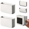 Nivofu 2 Pezzi Scatola Portaoggetti Pieghevole Magnetica e Adesiva, Organizzatore Armadio e Contenitori Bagno da Parete, Salvaspazio Cucina per Porta Telecomando e Accessori, Bianco