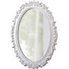 Sintosin Specchio vintage ovale con cornice in legno 54 x 41 cm, stile barocco, specchio decorativo da parete bianco, rustico per decorazione da parete, orizzontale o verticale