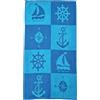 HOME ZEN HOUSEHOLD LINEN Telo Mare in Spugna, 80% Cotone 20% Poliestere, Disegni Marini Colorati, Assorbente, 90x160 cm (DISEGNO MARE)