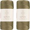 S SENSY Sensy Premium - Confezione da 2 cordoncini in poliestere da 2 mm, 230 metri, 100% polipropilene, per macramè, 2 mm, per uncinetto, macramè, uncinetto, filo per lavori a maglia (avocado)