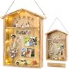 LOVIN PRODUCT Cornice per Foto 3D, 36x28cm Profundidad, Cornici Foto da Riempire Include una striscia LED da 1 Metro e Vetro Acrilico Infrangibile, Cornice per Foto, Bouquet di Fiori e Ricordi (Beige)