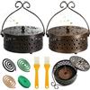 Yibang Porta spirali antizanzare, confezione da 2 pezzi, con spazzole per la pulizia, bruciatore di incenso in metallo retrò con coperchio, custodia portatile per bobina, per patio, campeggio, giardino