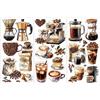 OLYCRAFT 3 pz/Set Trasferimenti Da Sfregamento per Caffè per Mobili e Artigianato 15x30cm Chicchi di Caffè Decalcomanie per Mobile Teiere Macchine Adesivi Da Sfregamento Decalcomanie