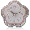 Jwthee Sveglia, piccolo orologio da scrivania retrò a forma di fiore, alimentato a batteria, silenzioso, silenzioso, a basso rumore, con luce notturna, per soggiorno, camera da letto, (Roseate)